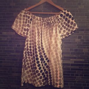 Polka dot pattern Banana Republic silk blouse